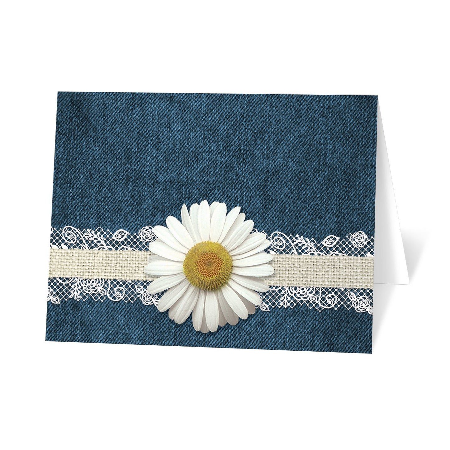 Daisy Burlap and Lace Denim - Daisy Note Cards at Artistically Invited