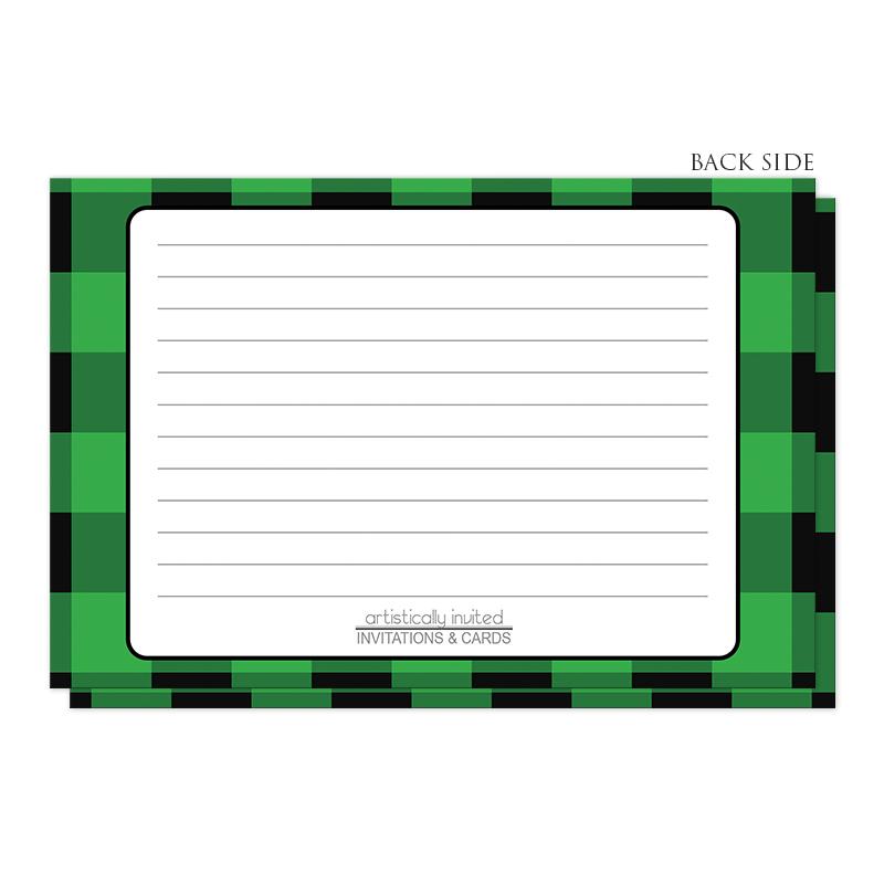 Green and Black Buffalo Plaid Recipe Cards at Artistically Invited