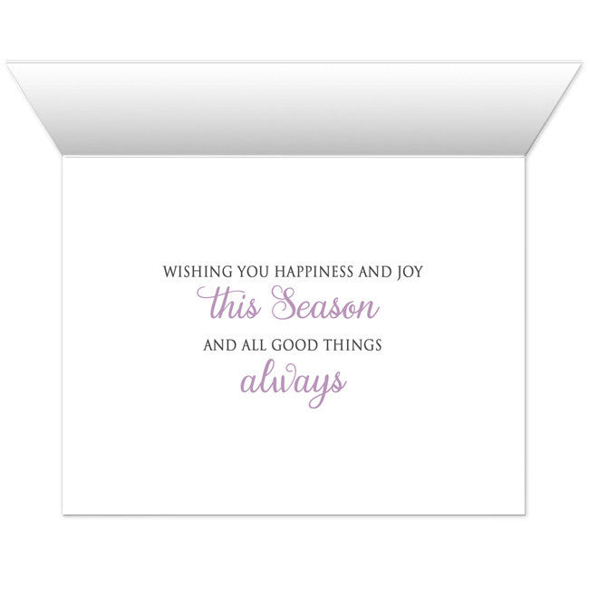 Holiday Cards - Purple Silver Snowflake Winter - INSIDE MESSAGE