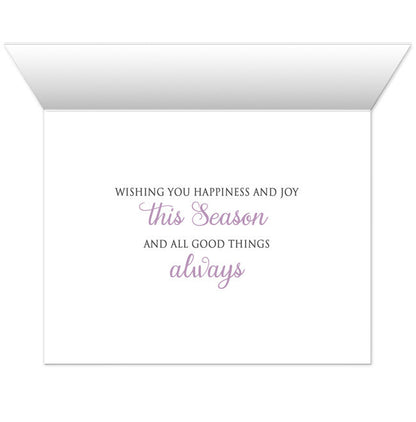 Holiday Cards - Purple Silver Snowflake Winter - INSIDE MESSAGE