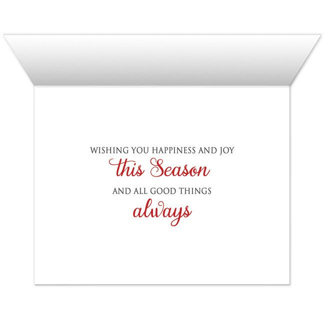 Holiday Cards - Red Silver Snowflake Winter - INSIDE MESSAGE