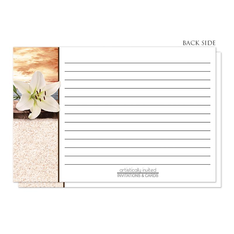 Autumn beach recipe cards - Lily Seashells Sand Autumn Beach Recipe Cards (back side) at Artistically Invited