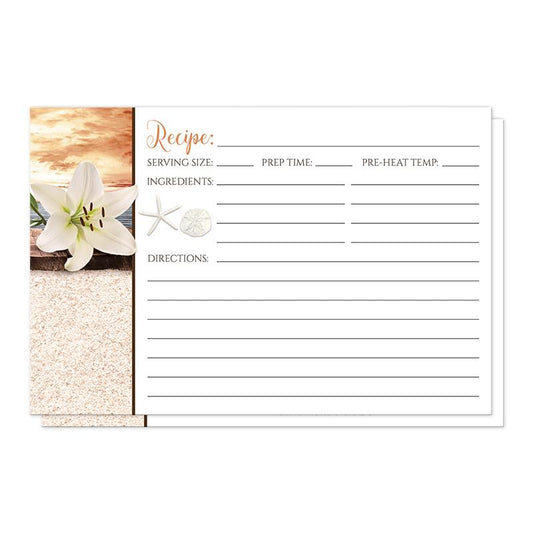 Autumn beach recipe cards - Lily Seashells Sand Autumn Beach Recipe Cards at Artistically Invited