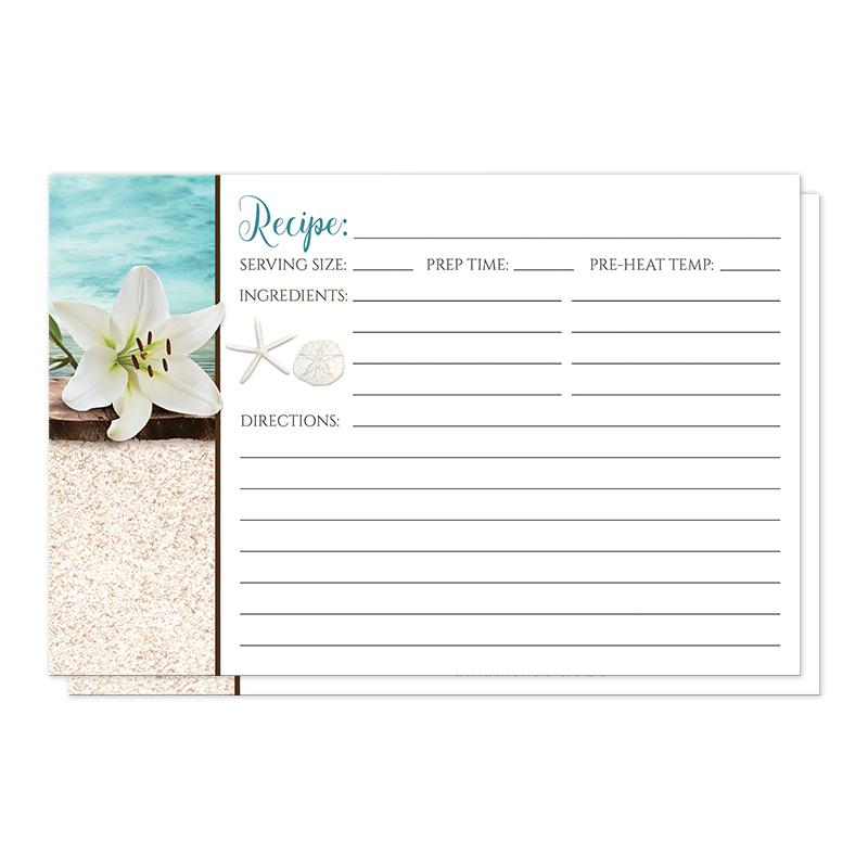 Beach Recipe Cards - Lily Seashells Sand Beach Recipe Cards at Artistically Invited