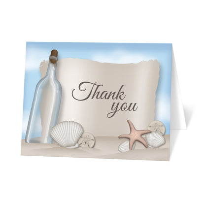 Beach Thank You Cards - Message from a Bottle Beach Thank You Cards at Artistically Invited