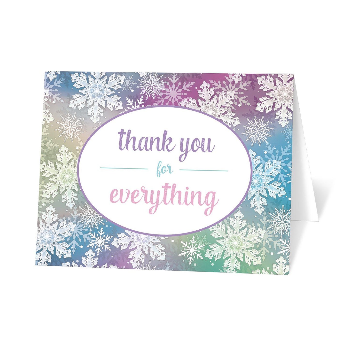 Rainbow Snowflake Winter Thank You Cards at Artistically Invited