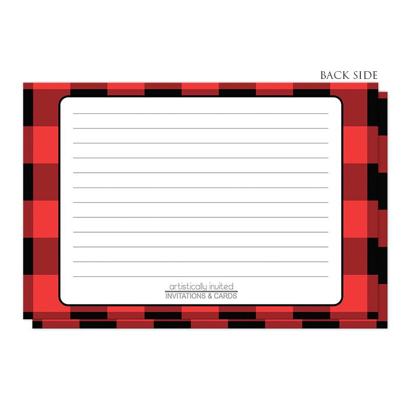 Red and Black Buffalo Plaid Recipe Cards at Artistically Invited