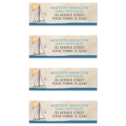 Rustic Sailboat Nautical Address Labels (4 to a sheet) at Artistically Invited.