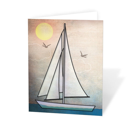 Rustic Sailboat Nautical Note Cards at Artistically Invited.