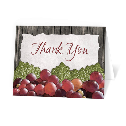 Rustic Winery Grapes Thank You Cards at Artistically Invited.