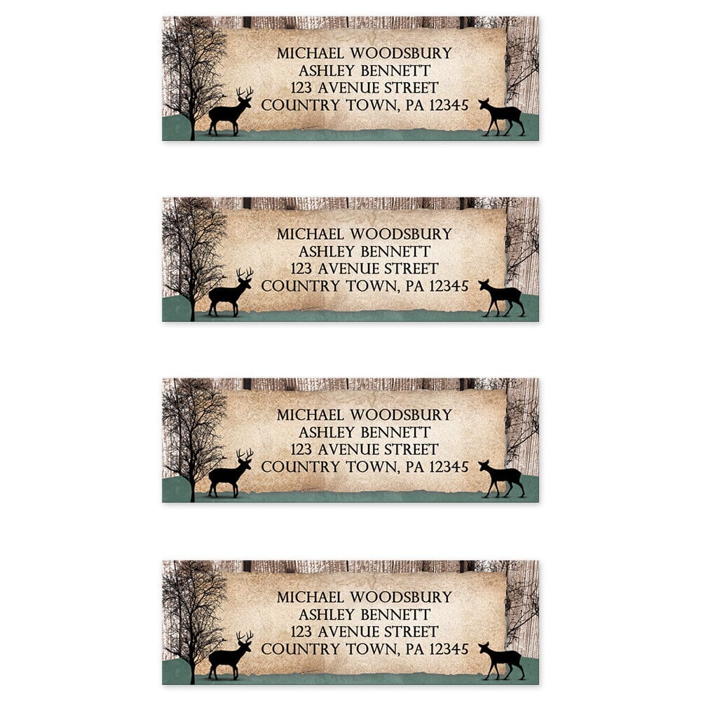 Rustic Woodsy Deer Address Labels | Custom Deer-Themed Return Labels ...