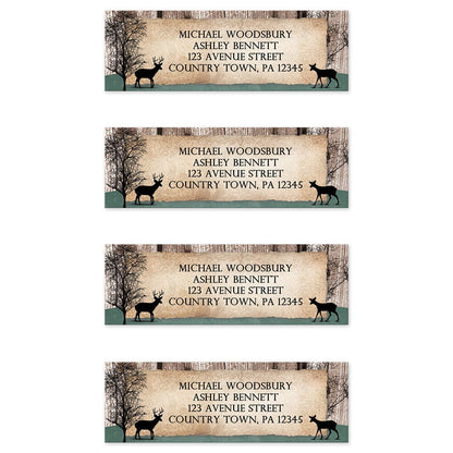 Rustic Woodsy Deer Address Labels (4 to a sheet) at Artistically Invited.
