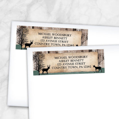 Rustic Woodsy Deer Address Labels at Artistically Invited