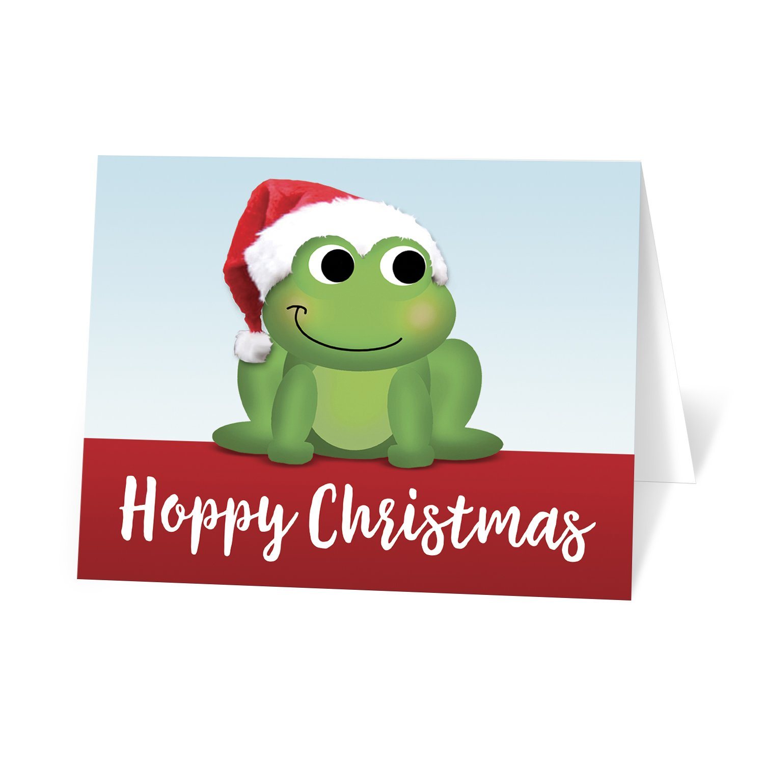 Santa Hat Frog Hoppy Christmas Cards at Artistically Invited