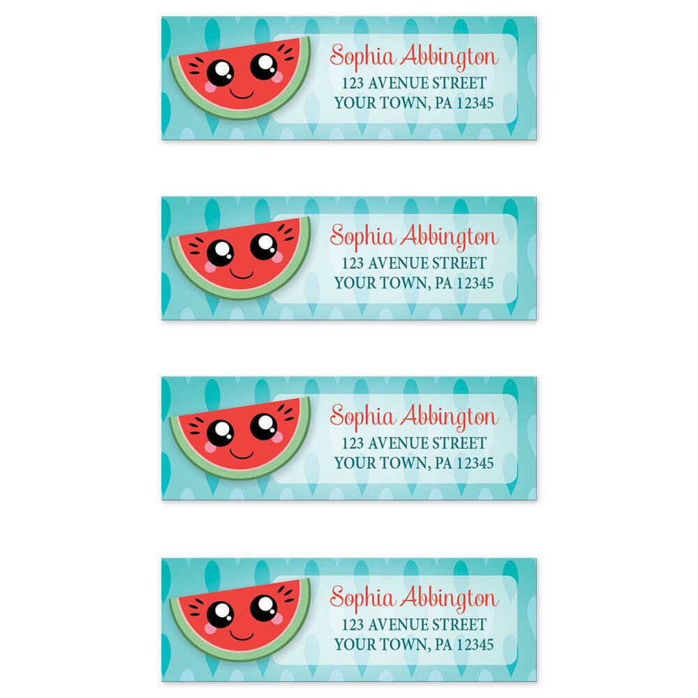 Smiling Watermelon Slice Address Labels (4 to a sheet) at Artistically Invited.
