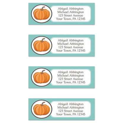 Teal Pumpkin Return Address Labels (4 to a sheet) at Artistically Invited.